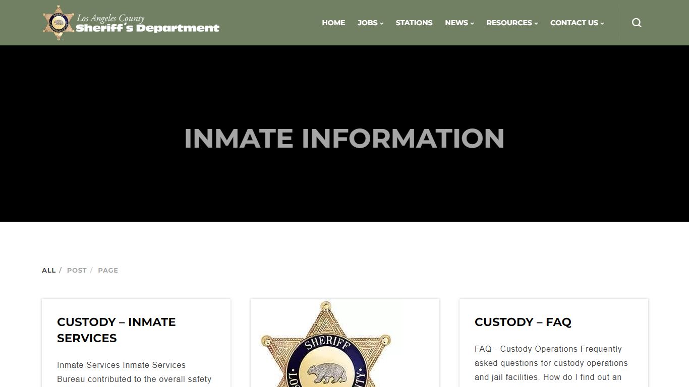 inmate information - Los Angeles County Sheriff's Department