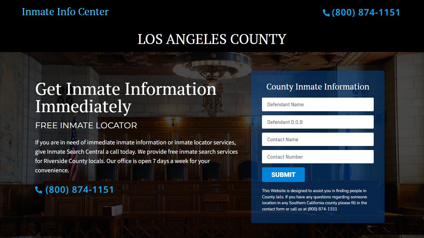 LOS ANGELES COUNTY – Inmate Info Center